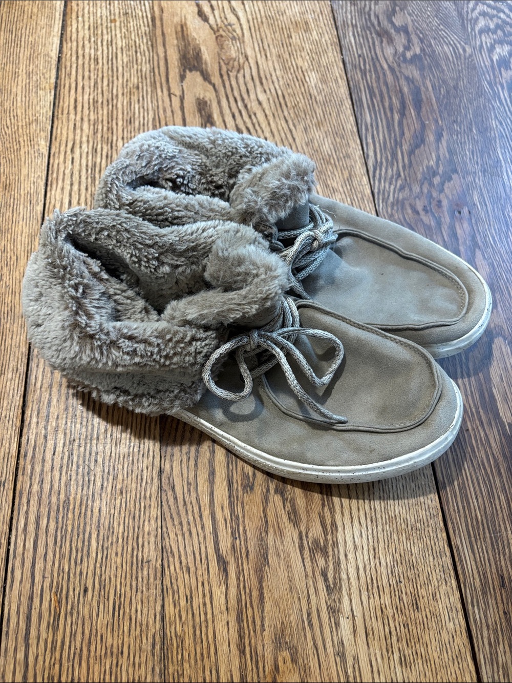BOBS from Skechers Taupe Faux Fur Lined Casual Slip-On Boots